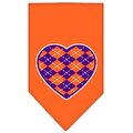 Unconditional Love Argyle Heart Purple Screen Print Bandana Orange Large UN797504